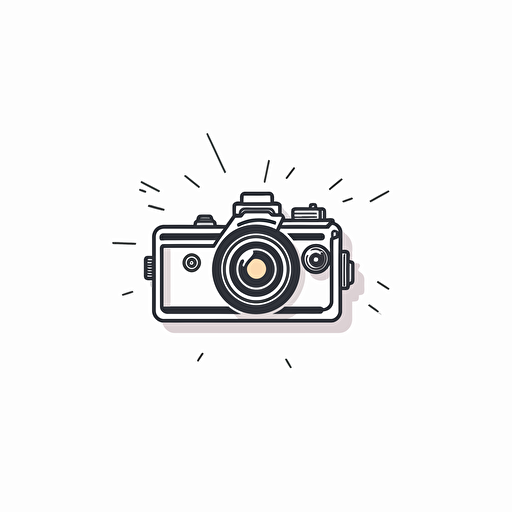 very simple line drawing logo video camcorder, vector