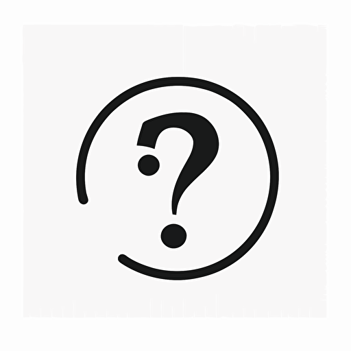 a minimalist logo for a question mark, simple, vector, white background