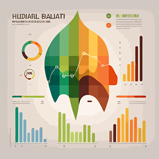 a simple logo that blend charts and health, vector,