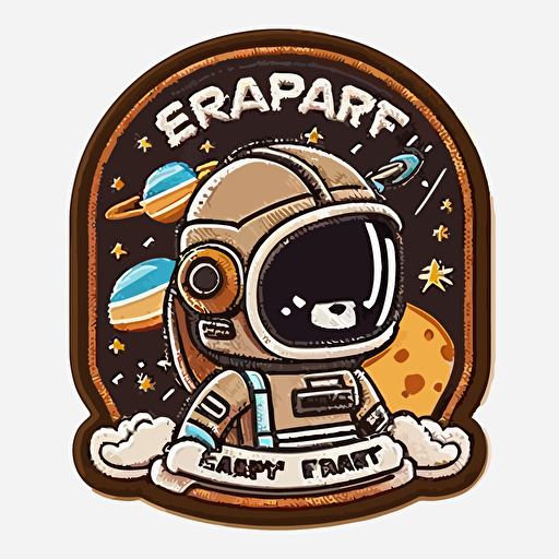 space explorer patch, vector, cute, 2d