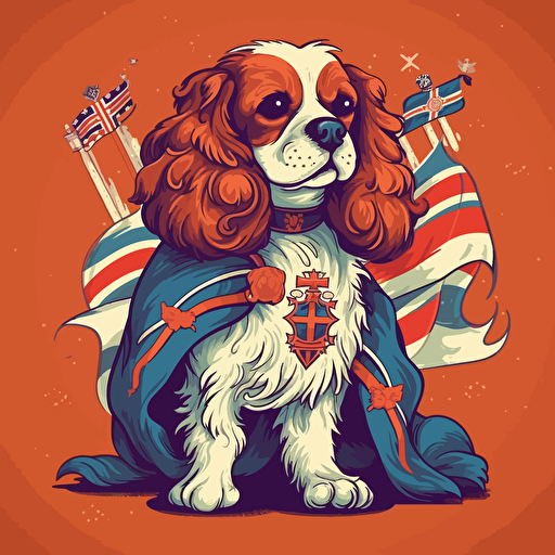 vector illustration of King Charles and the British flag in vivid colors