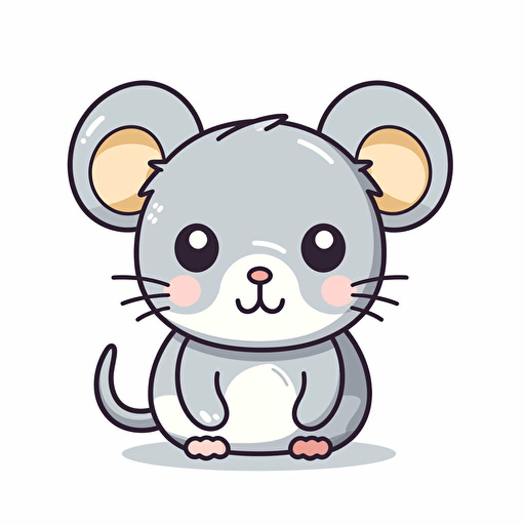 a cute fluffy mouse, vector, a simple drawing, q 2
