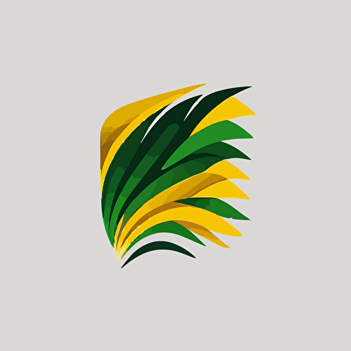 Minimal flat vector logo of a weave, green and yellow, trending on Dribble