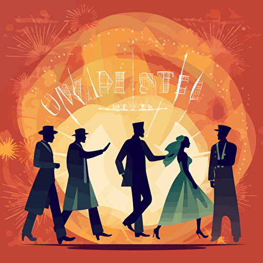 vector illustration of Juneteenth 1865 celebration in vivid colors