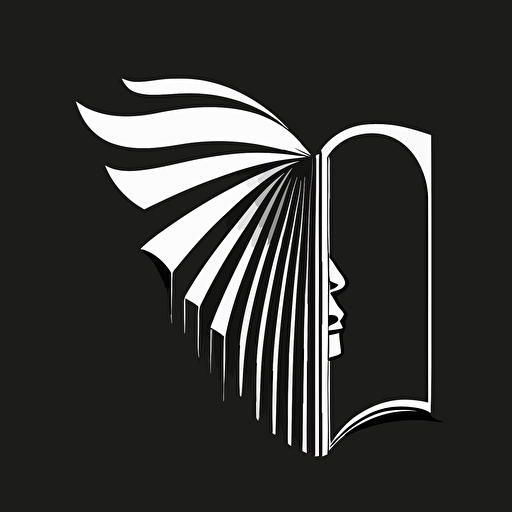 a vector logo of an open book, minimal, by Pablo Picasso