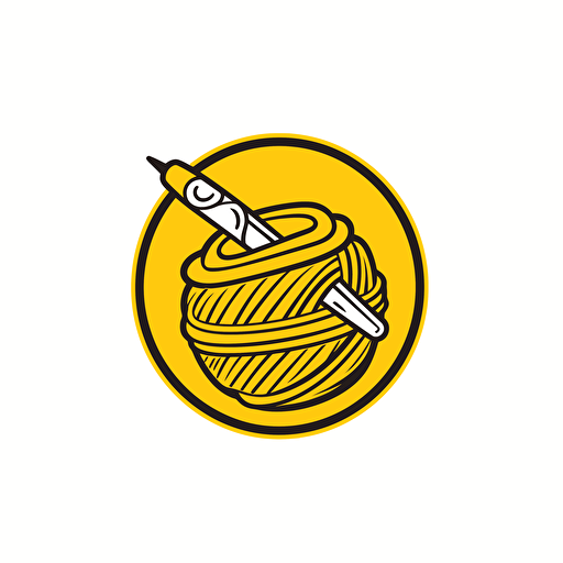logo for test knitting company, yellow color, vector style, logo style, white background, no text, png