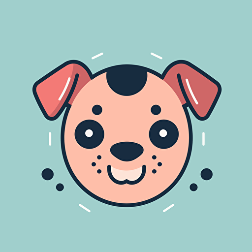 A friendly and approachable dog, Comic vector illustration style, flat design, minimalist logo, minimalist icon, flat icon, adobe illustrator, cute, simple
