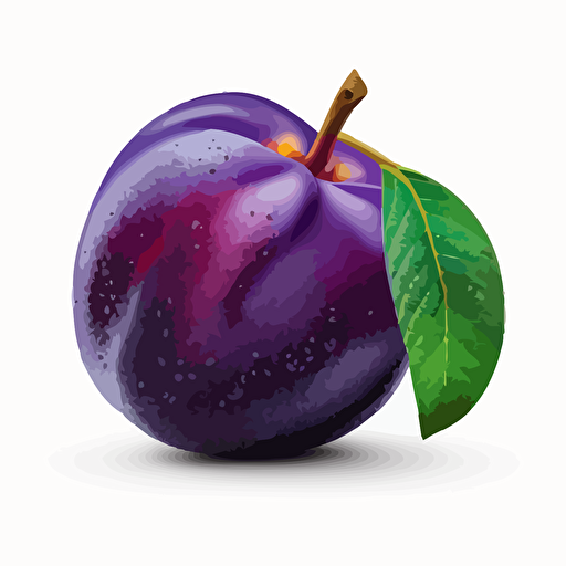 Plum icon. Bright and voluminous, vector. White background