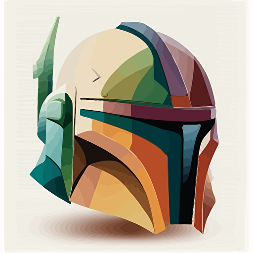 mandalorian helmet colorful abstract, vector logo, vector art, simple, cartoon, 2d
