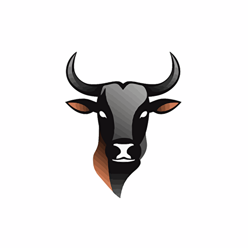 Cow wit horn logo simple and modern vector 2d