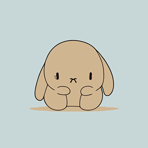 cute sad bunny kawaii style, vector, simple, high-quality clipart