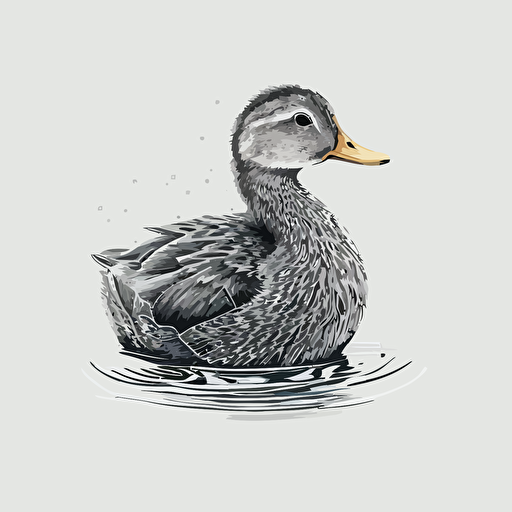 isotipo de patito de goma, con un estilo delineado en vectores minimalista tierno