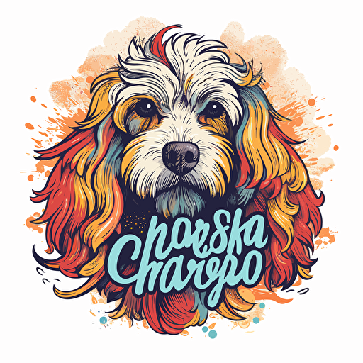 design vector style image with drawing of Cockapoo and text: This lady is cockapoo crazy