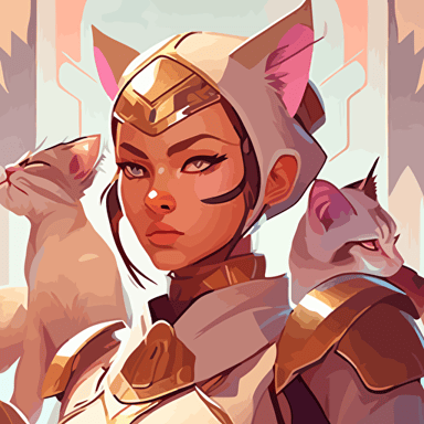 character design, female tabaxi cleric, Cel shaded vector art by lois van baarle, artgerm, Helen huang, by makoto shinkai and ilya kuvshinov, rossdraws, illustration