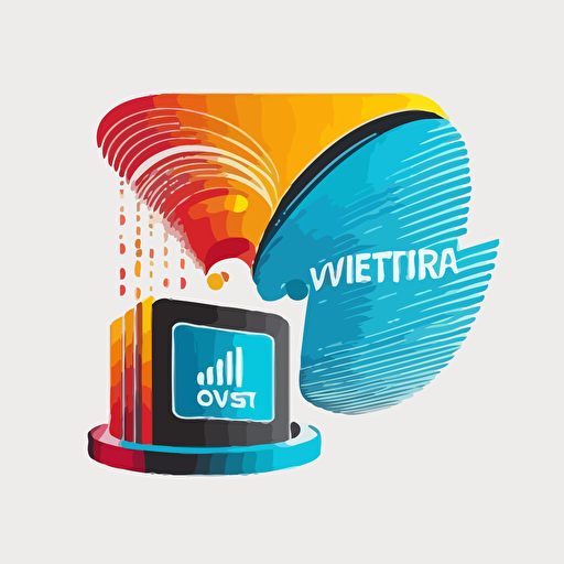 simple vector logo represents transfering data from offline system to online system,