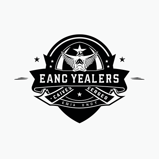 draw a simple logo for Rangers expo company,vector,balck and white,white back ground