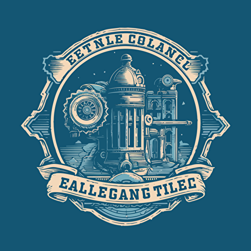 a vector logo design for a engineering college old blue color