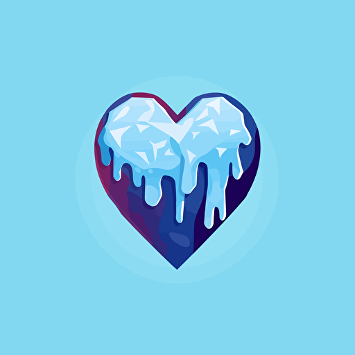a frozen spleen surrounded by ice, very simple minimalist vector art