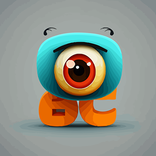 lower cap letter e with cute eyes logo illustrator file vector flat