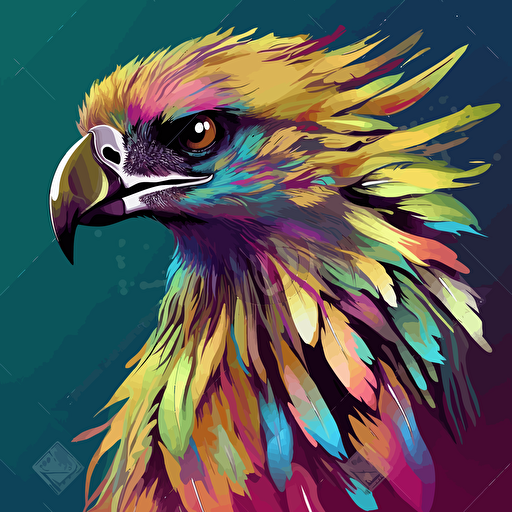 vector abstract of philippine eagle, sublimation art, vibrant colors