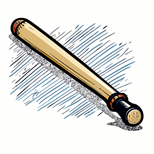 baseball bat vector,comic style, white background