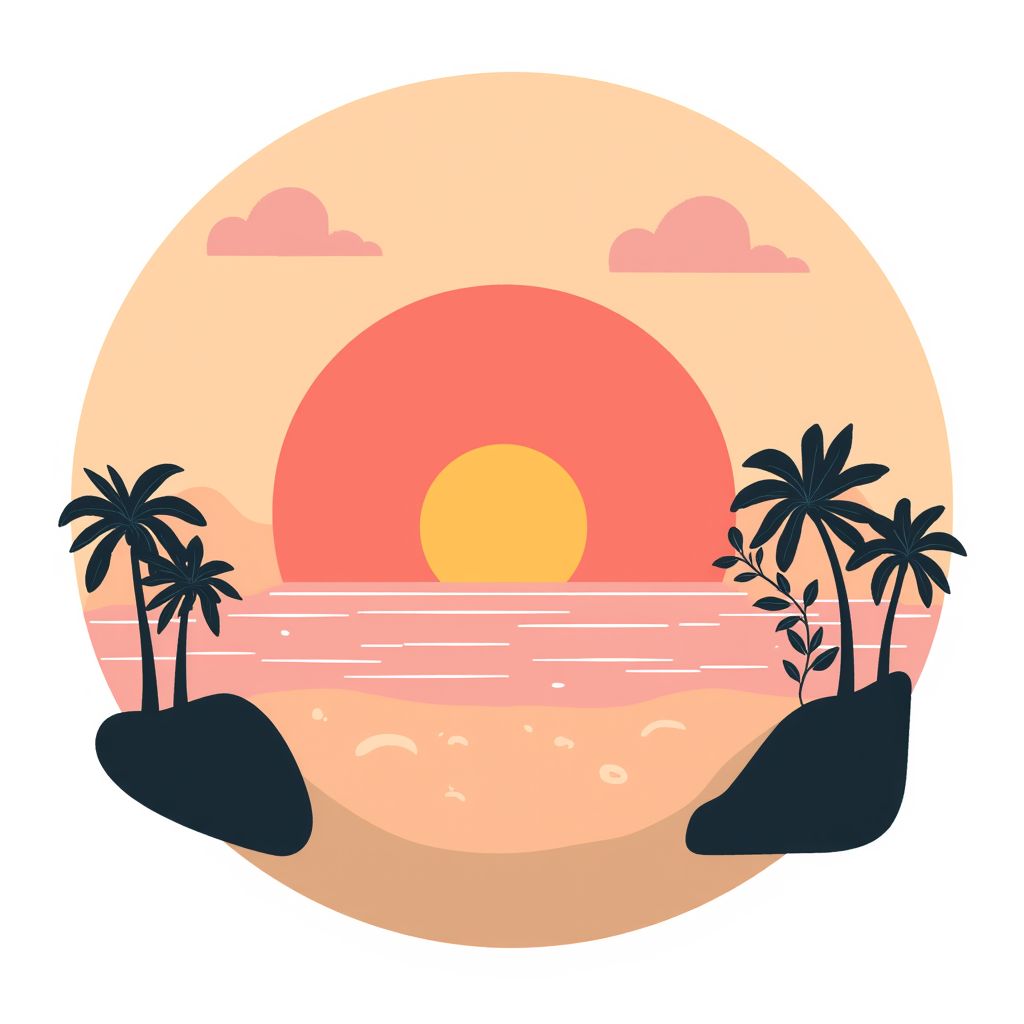 a sunsetting over a beach