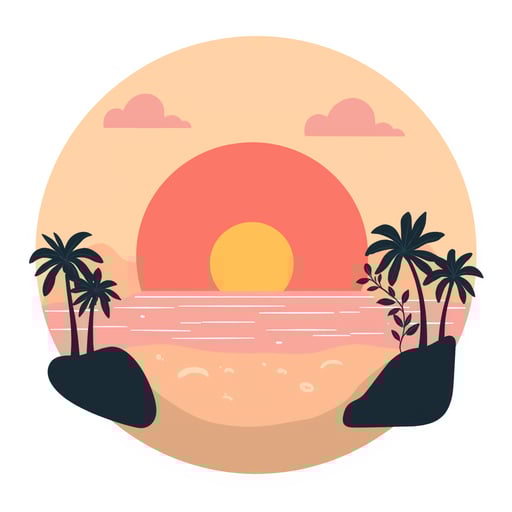 This category showcases vector images representing beautiful sunsets in various locations. The images capture the warm colors of the setting sun, silhouettes of trees or mountains, and serene landscapes. Each image creates a calming and picturesque view of the evening sky.