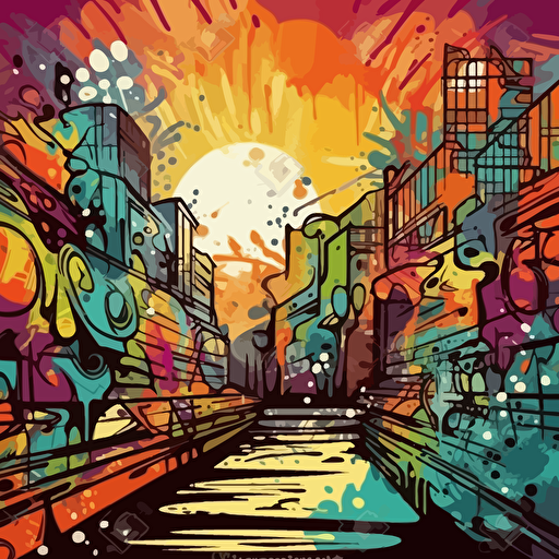 Graffiti wall. Urban art vector background