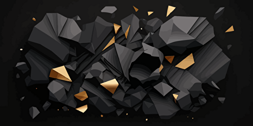 Black shades, print layer, delicacy, elegant, polygon smooth puzzle, dark background, vector illustration