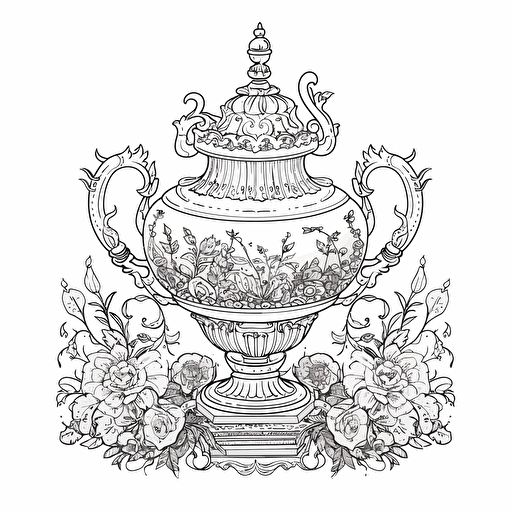 vector image for a coloring page of a cute elegant luxurious object
