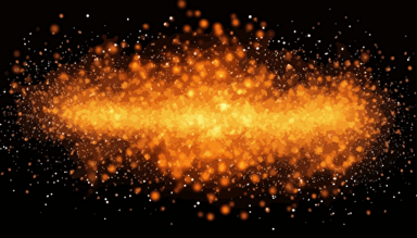 Vector orange sparkles on an isolated transparent background. Atomization of orange dust particles png. Glowing particles png. orange dust. Light effect