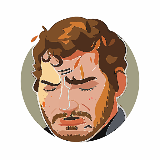 crying andy dwyer from parks and recreation vector art in the style of cartoon