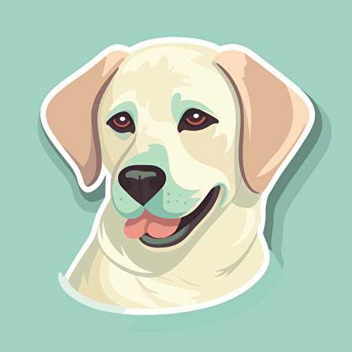 cute labrador retriever flat vector, sticker