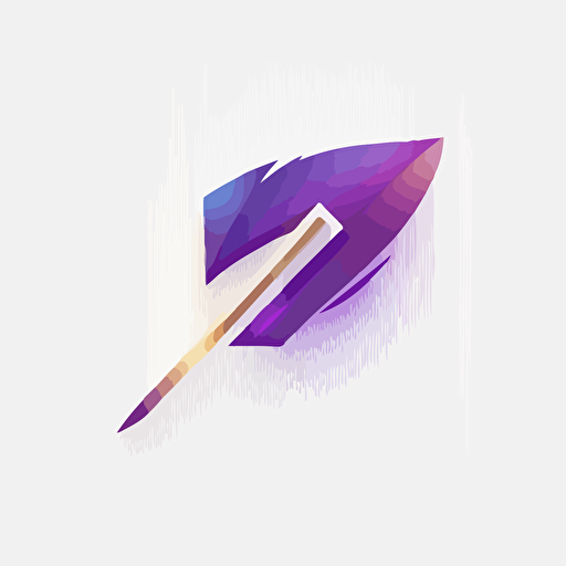 logo showing a letter with an arrow underneath, minimal, vectorized logo, flat logo with a purple gradient on white background