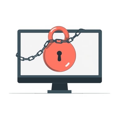 a screen locked in chains