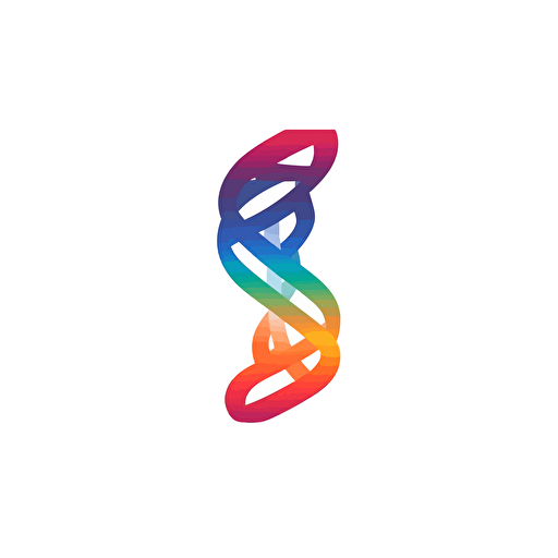flat vector logo of DNA, gradient, simple minimal, white background, by Ivan Chermayeff