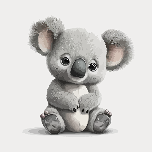 cute koala Pixar illustration high detail vector drawing, white background — v 5 — ar 12:18