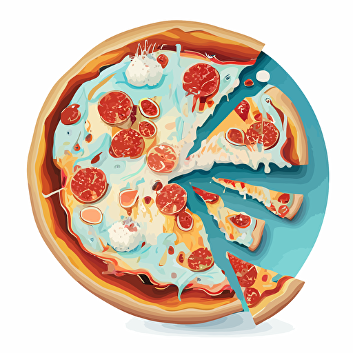 a vector image of a frozen pizza
