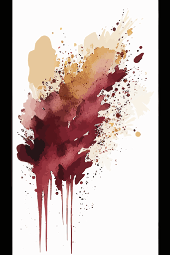burgundy and beige abstract watercolour, minimalist, vector, contour