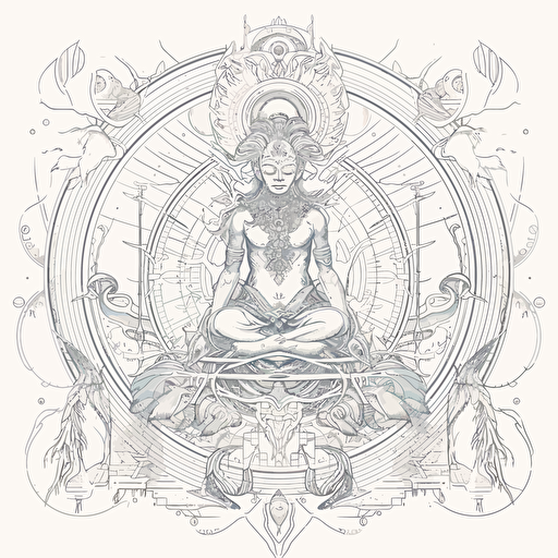 truth conciousness bliss sat chit ananda line drawing vector illustration exquisite esoteric vision