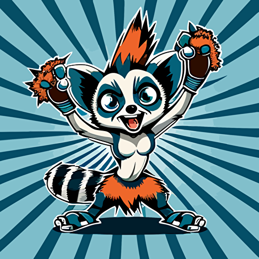 lemur as cheerleader vector
