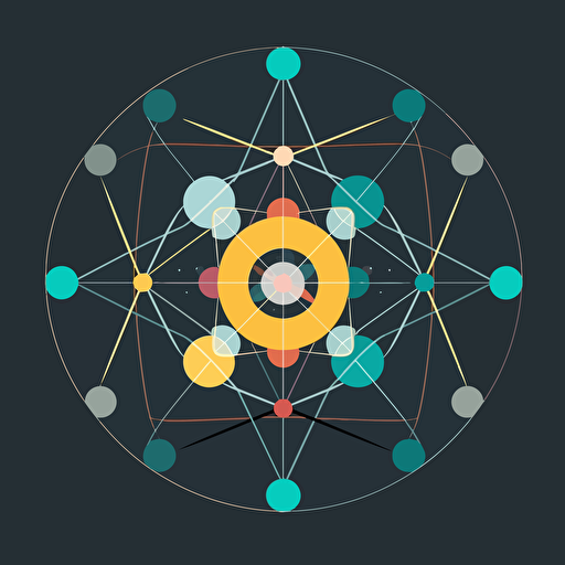 atomic orbital, style of simple vector geometric diagram,