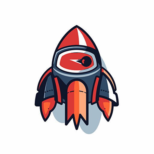 a mascot logo of a rocket, simple, vector