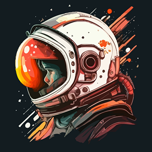casco de astronauta, full color, estilo vector.