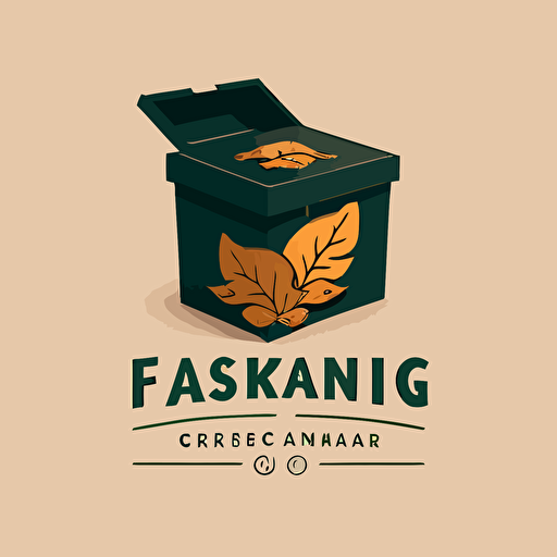 a vector logo for a composting service that includes a leaf and a box
