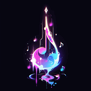 A neon-colored music note icon, showcasing vibrant and vivid neon colors that create a striking and energetic design, vector illustration,