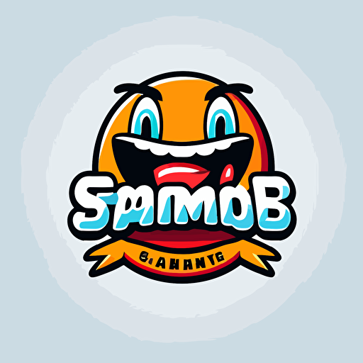 create a logo desing for an online brand.The logo should be feature a smilling cartoon face.something like a cartoon vector logo with white background.