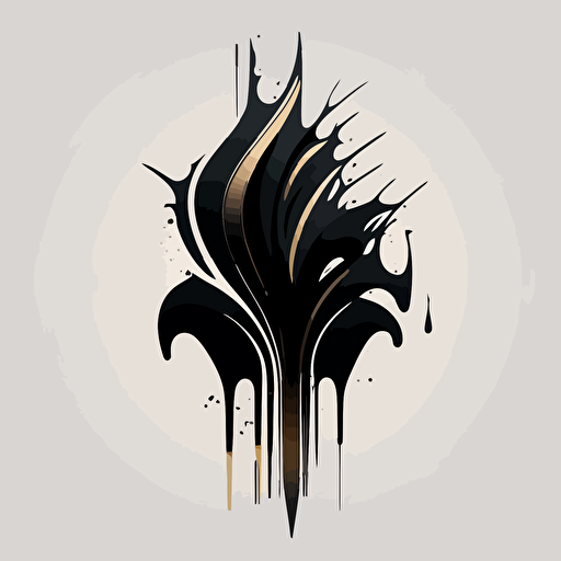 vector art, smooth strokes , all black minimalistic logo depicting an acid tan