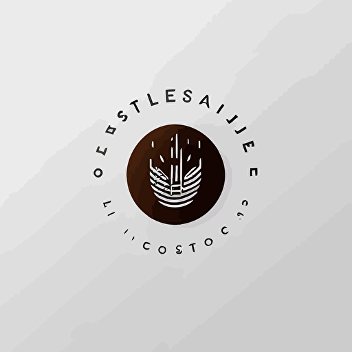 minimalist vector logo for a large music corporation, white background, clean, sterile