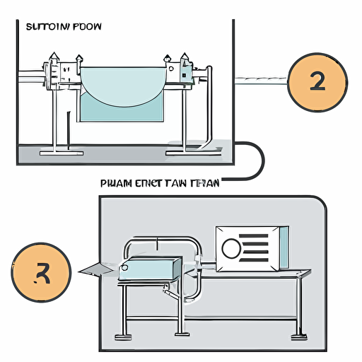 a vector art diagram showing on the left an email and on the right a table or a spredsheet. In the middle there is a pipe connecting them.